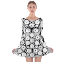 Gears Tree Structure Networks Long Sleeve Skater Dress