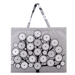 Gears Tree Structure Networks Zipper Large Tote Bag