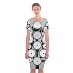 Gears Tree Structure Networks Classic Short Sleeve Midi Dress