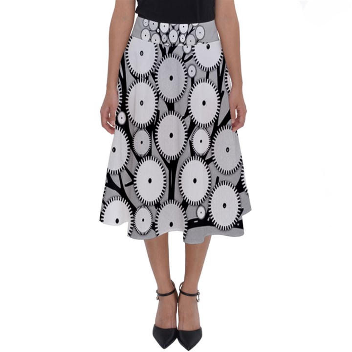 Gears Tree Structure Networks Perfect Length Midi Skirt