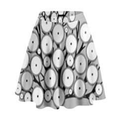 Gears Tree Structure Networks High Waist Skirt