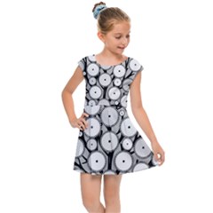 Gears Tree Structure Networks Kids Cap Sleeve Dress