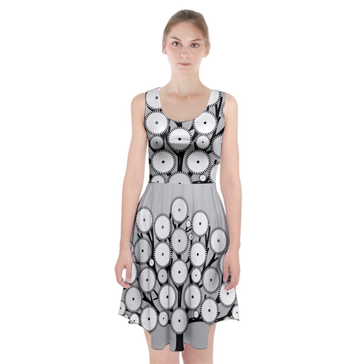 Gears Tree Structure Networks Racerback Midi Dress