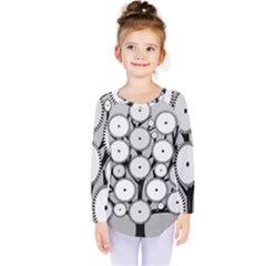 Gears Tree Structure Networks Kids  Long Sleeve Tee