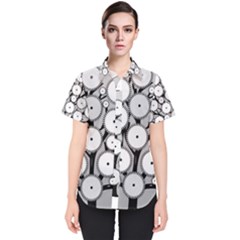 Gears Tree Structure Networks Women s Short Sleeve Shirt