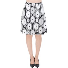 Gears Tree Structure Networks Velvet High Waist Skirt