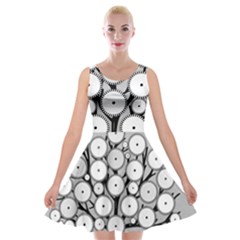 Gears Tree Structure Networks Velvet Skater Dress