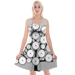 Gears Tree Structure Networks Reversible Velvet Sleeveless Dress