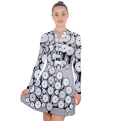 Gears Tree Structure Networks Long Sleeve Panel Dress