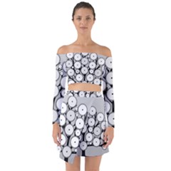 Gears Tree Structure Networks Off Shoulder Top With Skirt Set by Sapixe