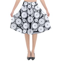 Gears Tree Structure Networks Flared Midi Skirt