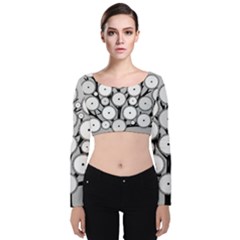 Gears Tree Structure Networks Velvet Crop Top