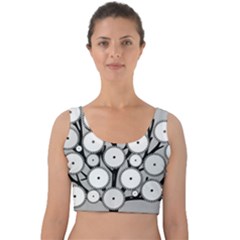 Gears Tree Structure Networks Velvet Crop Top