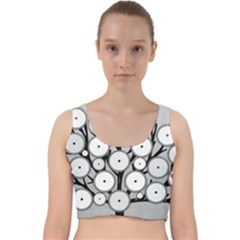 Gears Tree Structure Networks Velvet Racer Back Crop Top