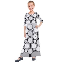 Gears Tree Structure Networks Kids  Quarter Sleeve Maxi Dress by Sapixe