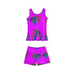 Opposite Way Fish Swimming Kid s Boyleg Swimsuit