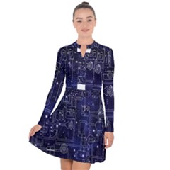 Networks Internet Social Long Sleeve Panel Dress