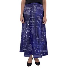 Networks Internet Social Flared Maxi Skirt by Sapixe