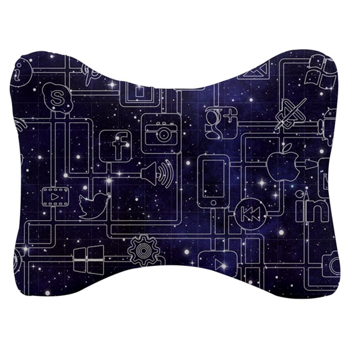 Networks Internet Social Velour Seat Head Rest Cushion