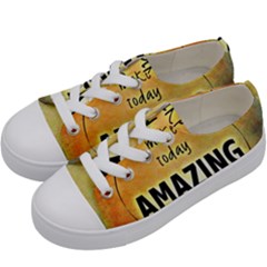 Beautiful Day Cheerful Munter Kids  Low Top Canvas Sneakers by Sapixe