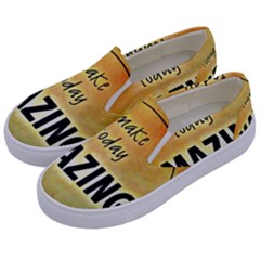 Beautiful Day Cheerful Munter Kids  Canvas Slip Ons by Sapixe