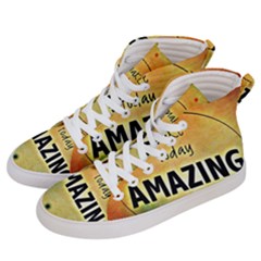 Beautiful Day Cheerful Munter Men s Hi-top Skate Sneakers by Sapixe