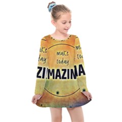 Beautiful Day Cheerful Munter Kids  Long Sleeve Dress