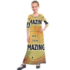 Beautiful Day Cheerful Munter Kids  Quarter Sleeve Maxi Dress