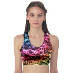 Smoke Colors Soul Black Blue Sports Bra by Sapixe