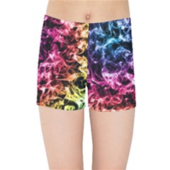 Smoke Colors Soul Black Blue Kids Sports Shorts by Sapixe