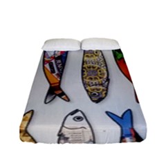 Fish Sardines Motive Pattern Fitted Sheet (full/ Double Size) by Sapixe