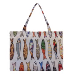 Fish Sardines Motive Pattern Medium Tote Bag by Sapixe