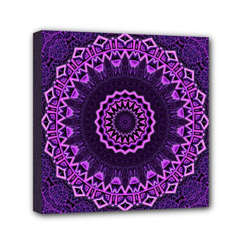 Mandala Purple Mandalas Balance Mini Canvas 6  X 6  by Sapixe