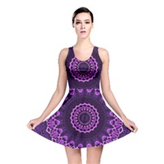 Mandala Purple Mandalas Balance Reversible Skater Dress by Sapixe