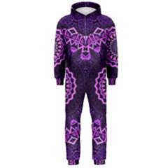 Mandala Purple Mandalas Balance Hooded Jumpsuit (men)  by Sapixe