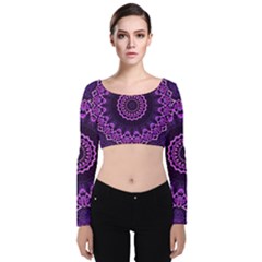 Mandala Purple Mandalas Balance Velvet Crop Top