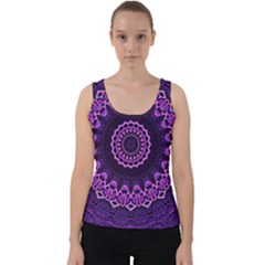 Mandala Purple Mandalas Balance Velvet Tank Top by Sapixe