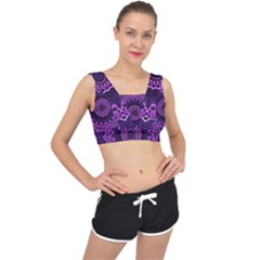 Mandala Purple Mandalas Balance V-back Sports Bra