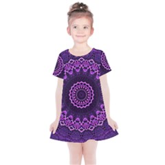 Mandala Purple Mandalas Balance Kids  Simple Cotton Dress