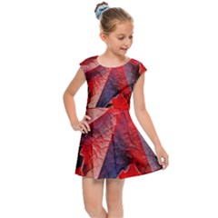 Wine Partner Wild Vine Leaves Plant Kids Cap Sleeve Dress by Sapixe