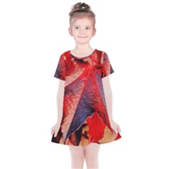 Wine Partner Wild Vine Leaves Plant Kids  Simple Cotton Dress