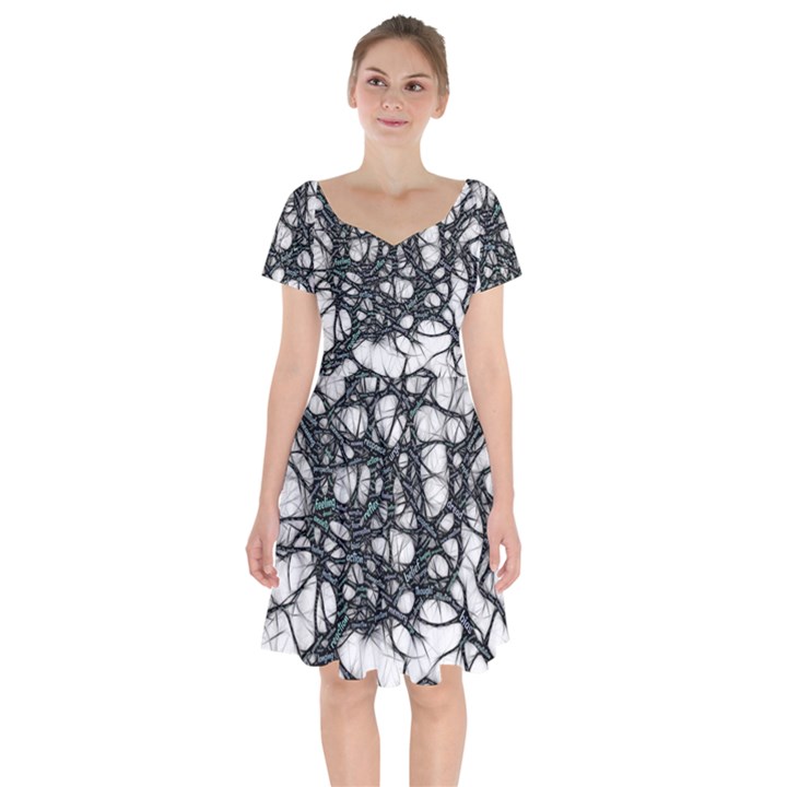 Mindset Neuroscience Thoughts Short Sleeve Bardot Dress