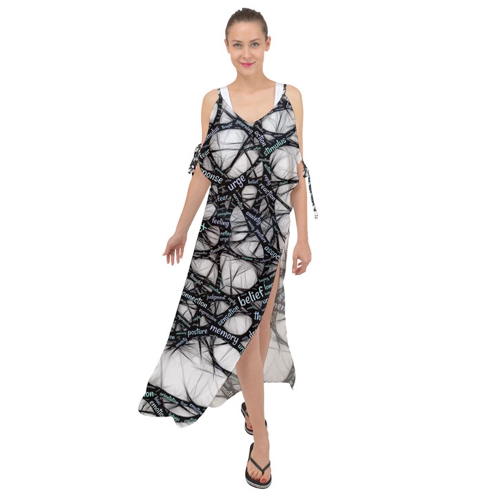 Mindset Neuroscience Thoughts Maxi Chiffon Cover Up Dress