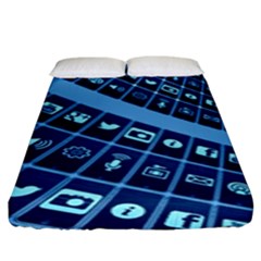 Mobile Phone Smartphone App Fitted Sheet (king Size) by Sapixe