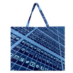 Mobile Phone Smartphone App Zipper Large Tote Bag by Sapixe