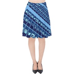 Mobile Phone Smartphone App Velvet High Waist Skirt by Sapixe