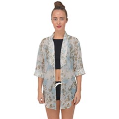 Background Texture Motive Paper Open Front Chiffon Kimono