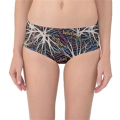 Mental Human Experience Mindset Mid-waist Bikini Bottoms by Sapixe