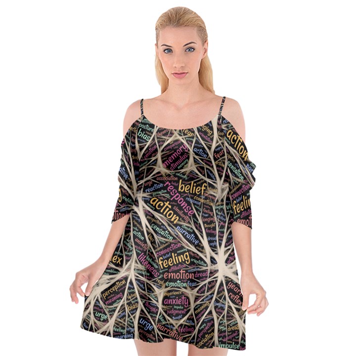 Mental Human Experience Mindset Cutout Spaghetti Strap Chiffon Dress