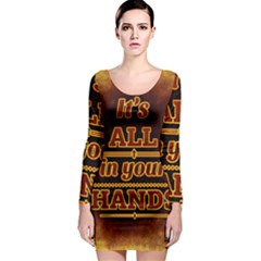 Motivation Live Courage Enjoy Life Long Sleeve Bodycon Dress by Sapixe